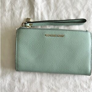 Michael Kors mint green Wristlet